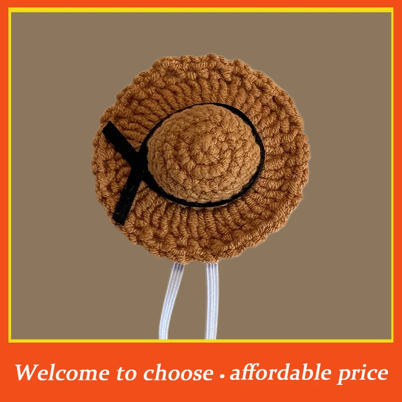 

**1pc Cloth Doll Dress Up Accessories For Kids Pretend Play Toy Doll Mini Knitted Woven Straw HatHat Simulation Handmade Hats