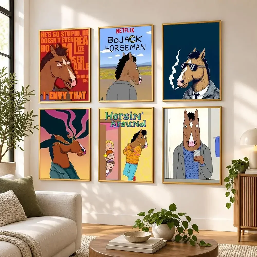 Funny BoJack H-Horsemans Poster HD art sticky wall waterproof home living room bedroom bar aesthetic decoration