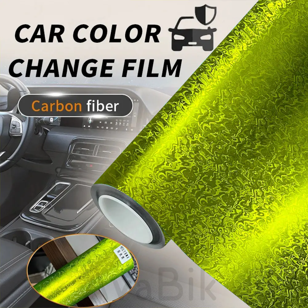 Film vinyle PET pour carrosserie de moto, autocollants or mat, effet fibre de carbone Metaverse, autocollant de décoration intérieure automobile avec système de libération d'air