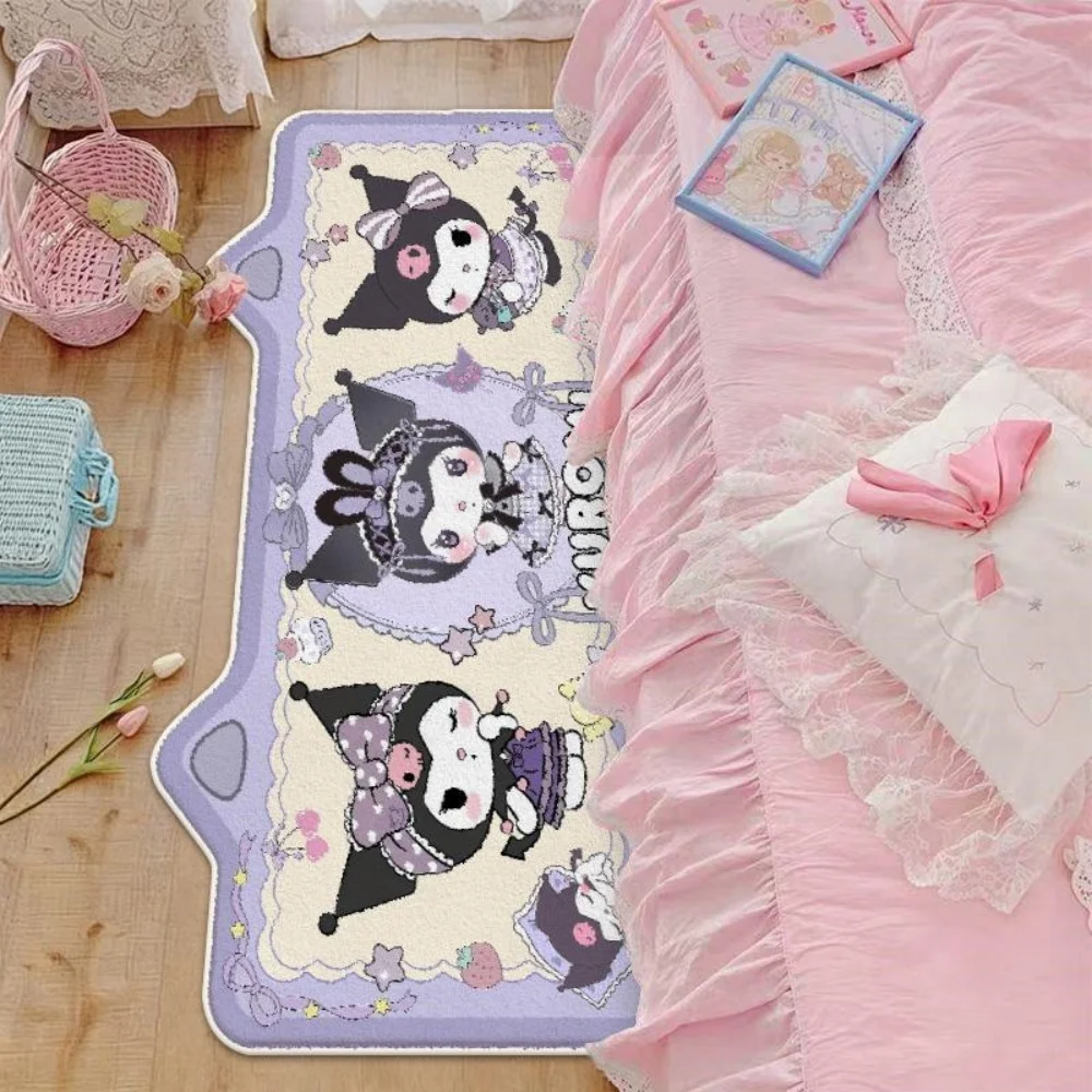 

Kuromi Cartoon Kawaii Door Mat, Soft Bathroom Kitchen Rug, Non-Slip Bedside Carpet for Hallway Balcony Entrance Home Decor