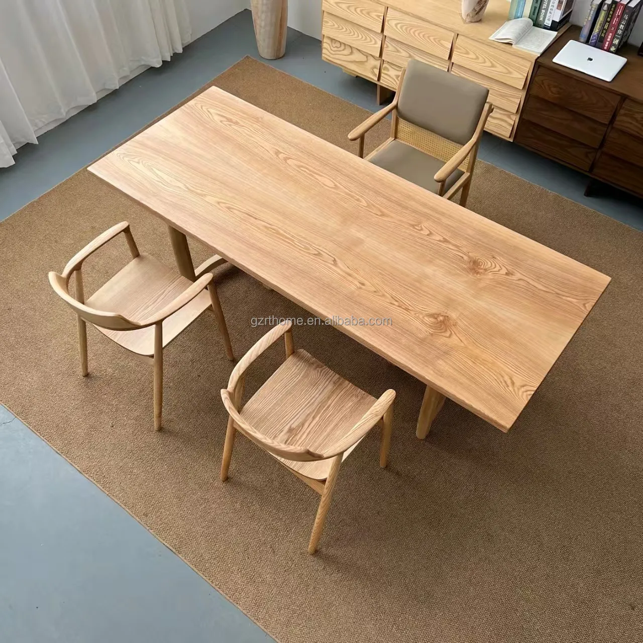 **Customized Solid Wood Home Dining Room 4~6 Seater Dining Table Office Desk Set