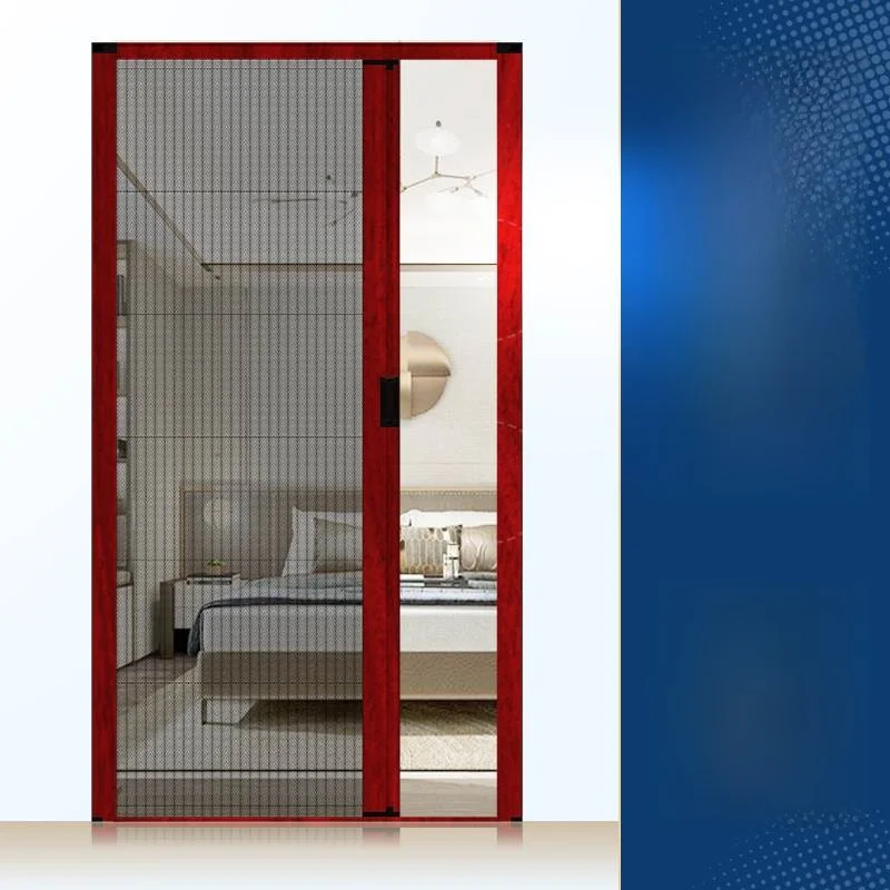 Aluminum Alloy Folding Screen Door Retractable Mosquito Proof Sliding Design Home Entrance Door No Track Installation