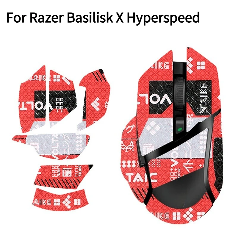 For Razer Basilisk X Hyperspeed Mouse, ICE PTFE MouseSkates & Anti-Slip Sweat Resistant Grip Tape Set Gaming Accessories