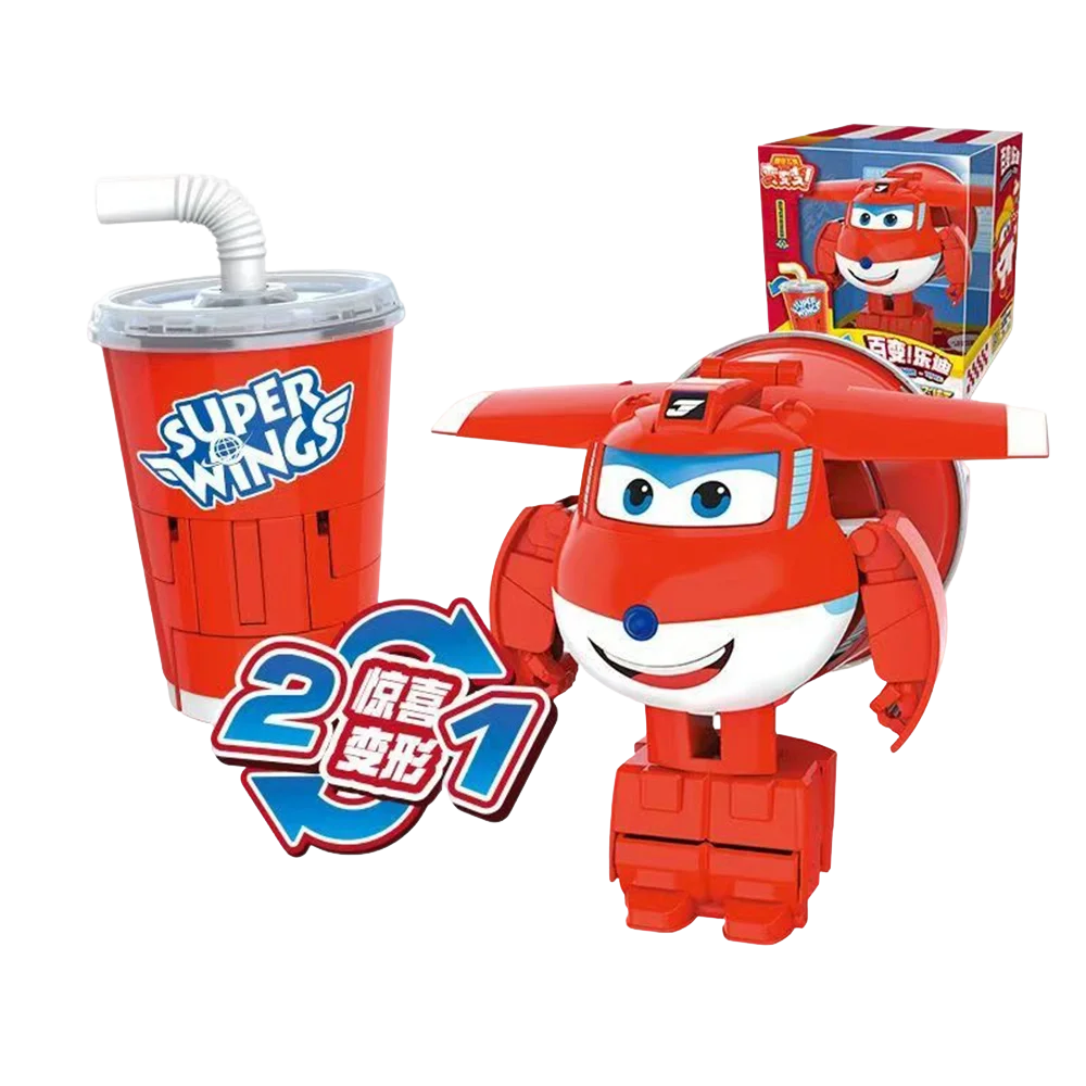 

AULEDY Genuine Super Wing Toy Cola Jett Ice Cream Dizzy Robot Toy Fun Gourmet Transformation Action Figure Collection Model Gift
