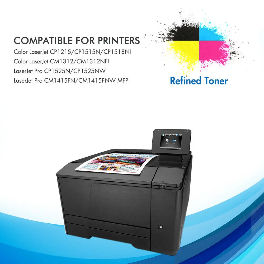 Toner couleur CB540A-3A, 4 x 125A, Compatible avec HP Laserjet CM1312 CP1215 CP1518