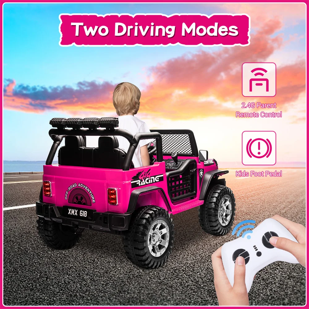 12V Electric Kids Ride On Car 2-Seater Truck Vehicle Toy w/Remote Control Battery Powered Equipped with Music Xmas Gift