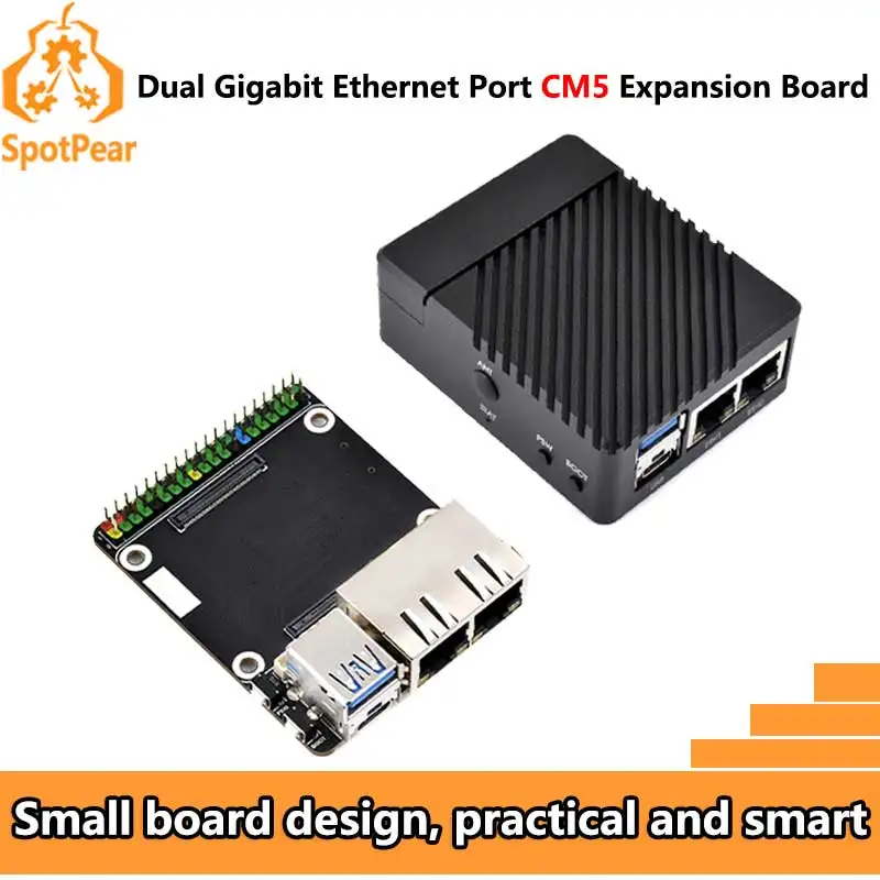 Raspberry Pi CM5 Compute Module 5 Dual Gigabit Ethernet RJ45 Expansion IO Base Board waveshare CM5-DUAL-ETH-MINI