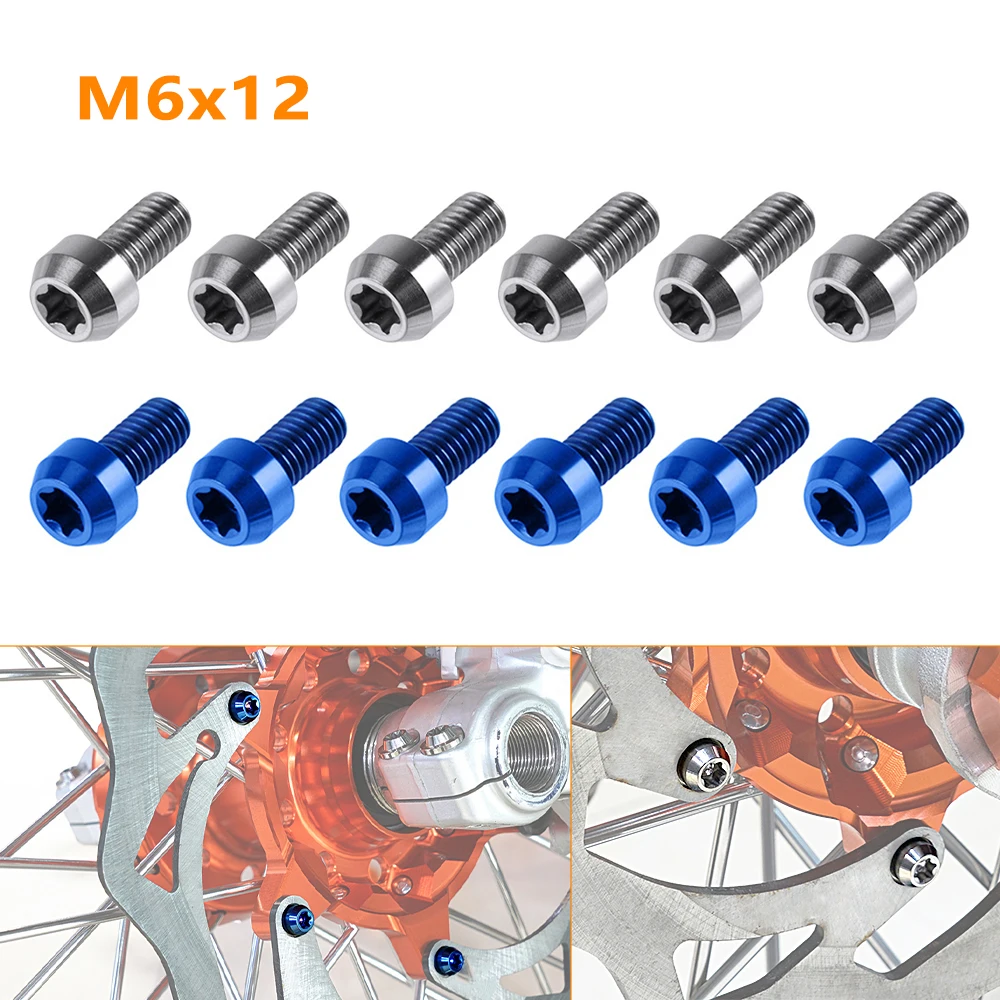 6/12pcs Brake Disc Plate Brake Rotor Bolts for KTM 125 200 250 300 350 450 525 530 SX SXF XC XC-F EXC EXC-F XCW 6 Days/TPI 01-20