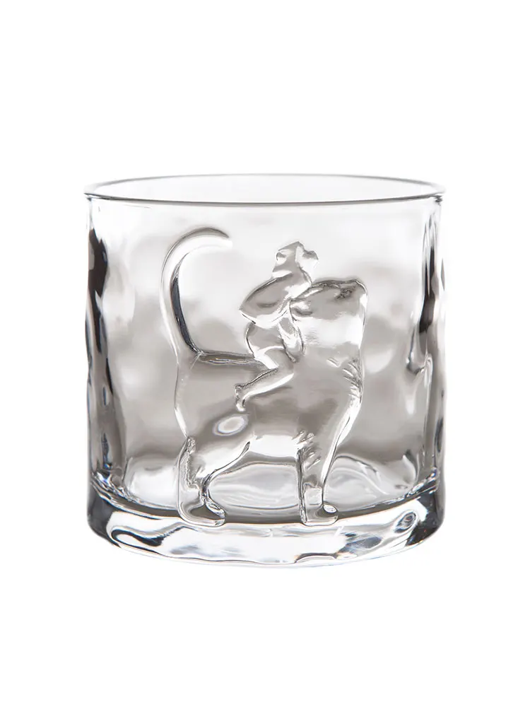 

Whiskey Relief Glass with High Aesthetic Value Gift, Red Wine Christmas Milk Juice Water Glass