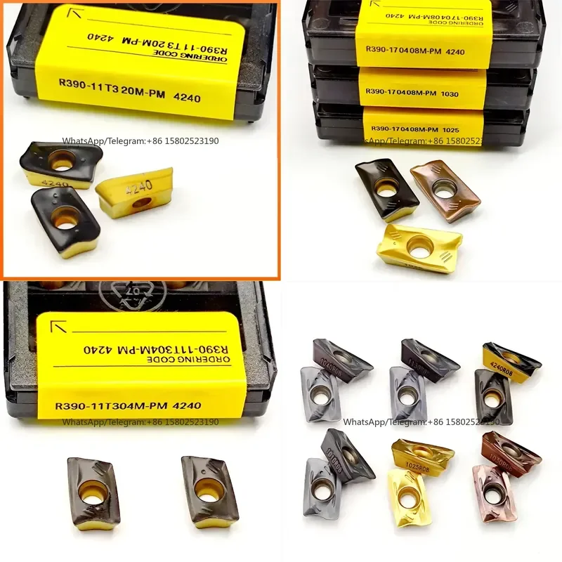 R390 11T304 11T3080 11T320 170408 180608 180612 PM4240 PM4225 Internal Cermet Carbide Inserts CNC Lathe Cutting Turning Tools