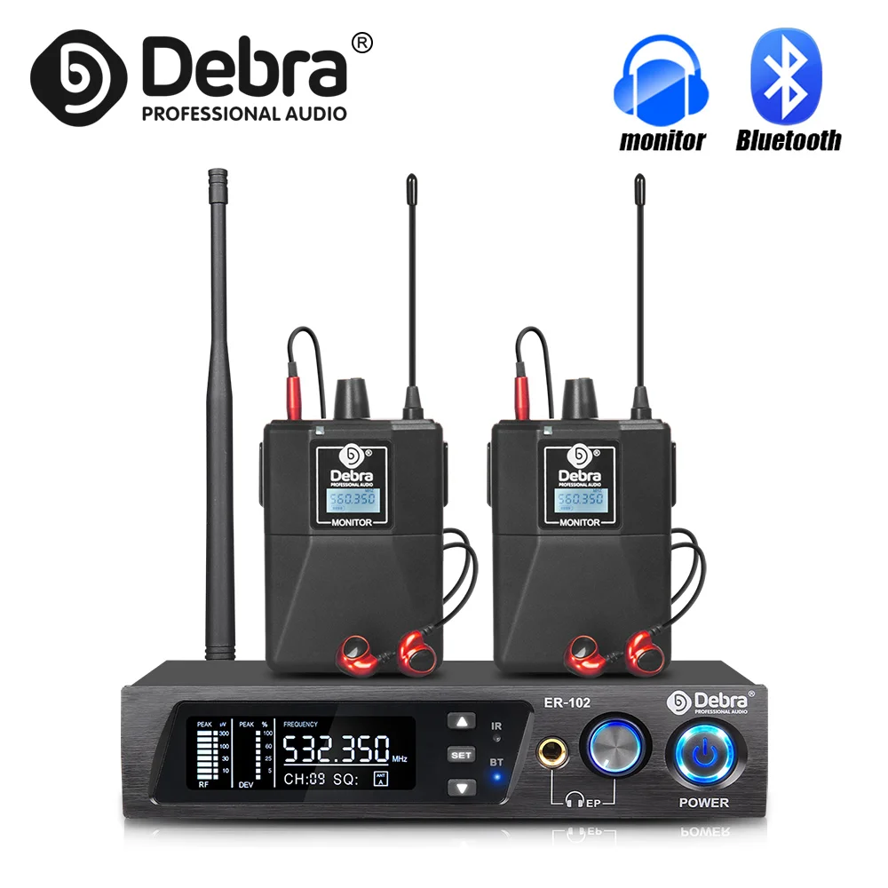 Debra ER-102 UHF Singal Channel In Ear  Stage Monitor Wireless System With Multiple Transmitter For Small Stage Performances