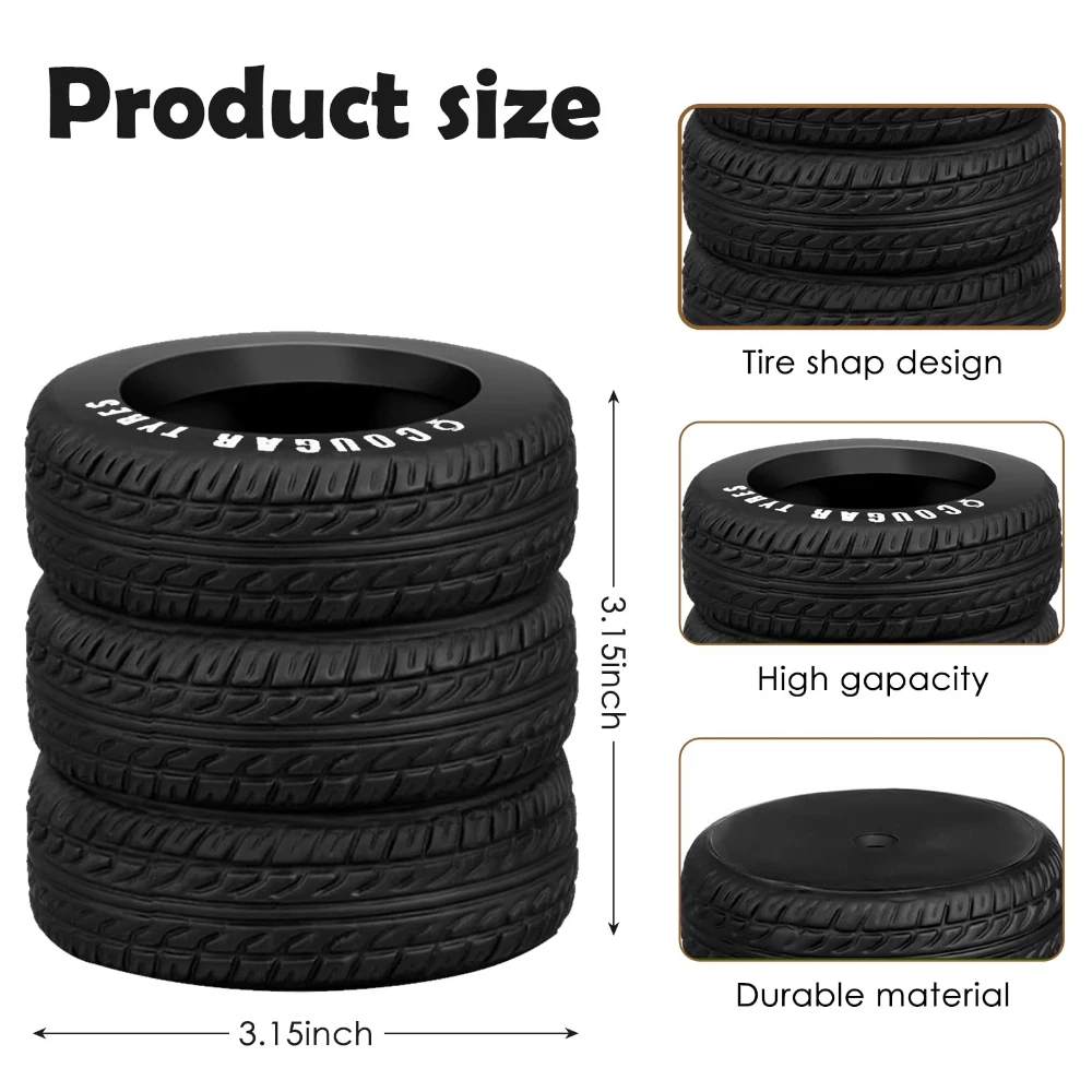 Tire Shaped Planter Pencil Holder Pen Holder for Desk Home Office Accessories Organizer Tire PVC Desk Organizer Pack of 1-3