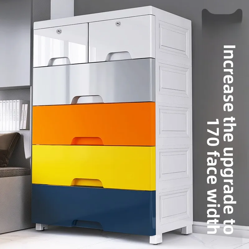 

Firm Thickened storage cabinet Plastic storage cabinet Organizing box Simple household storage Height deepening drawer type