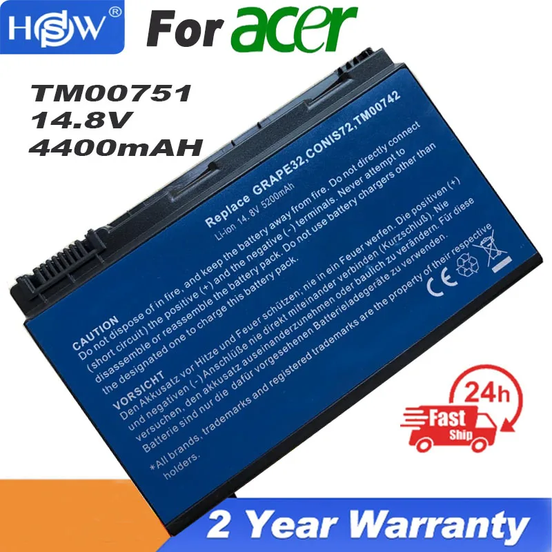 14.8V 8 Cells battery For Acer Extensa 5220 5235 5620 5630 7620 TravelMate 5320 5520 5720 7720 7520 6592 TM00741 TM00751 GRAPE32