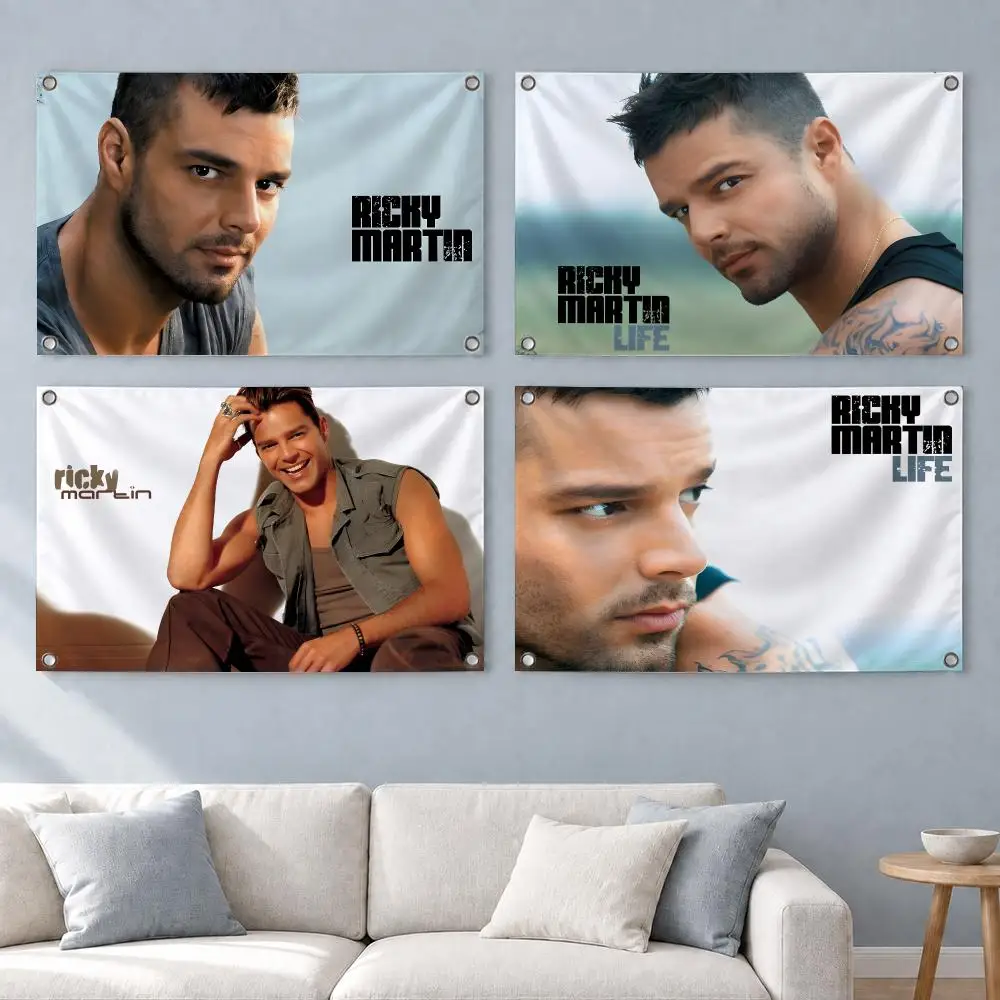 Trending Singer Ricky Martin Flags Indoor Outdoor Wall Banner Home Room Decor Hanging Art Backdrop
