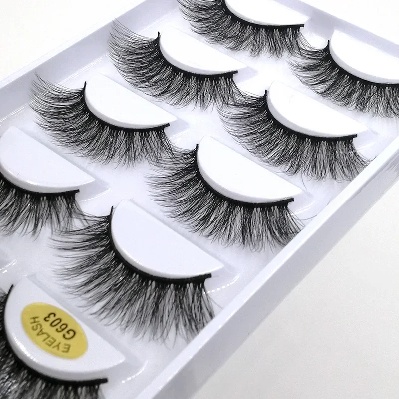 3D Cross Nerz Falsche Wimpern Dicke Vollstreifenwimpern für natürliche Augen-Make-up-Looks