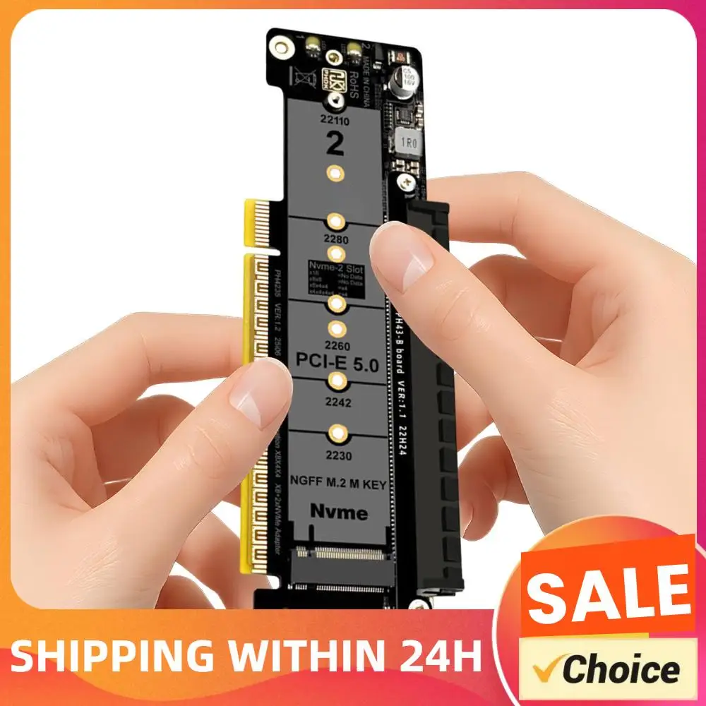 PCIe5.0 Expansion Card M.2 NVMe Port Expansion Card Converter Compatible for Windows and Linux