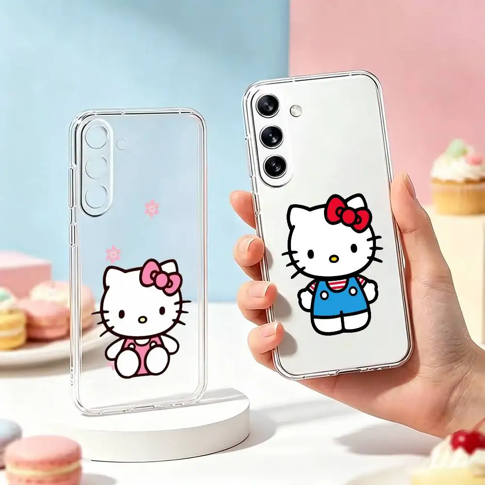 

Cute Hello Kitty-Y White Phone Case For SamsungA10,12,20,21S,30,31,40,50,51,52,70,71 Transparent Cover