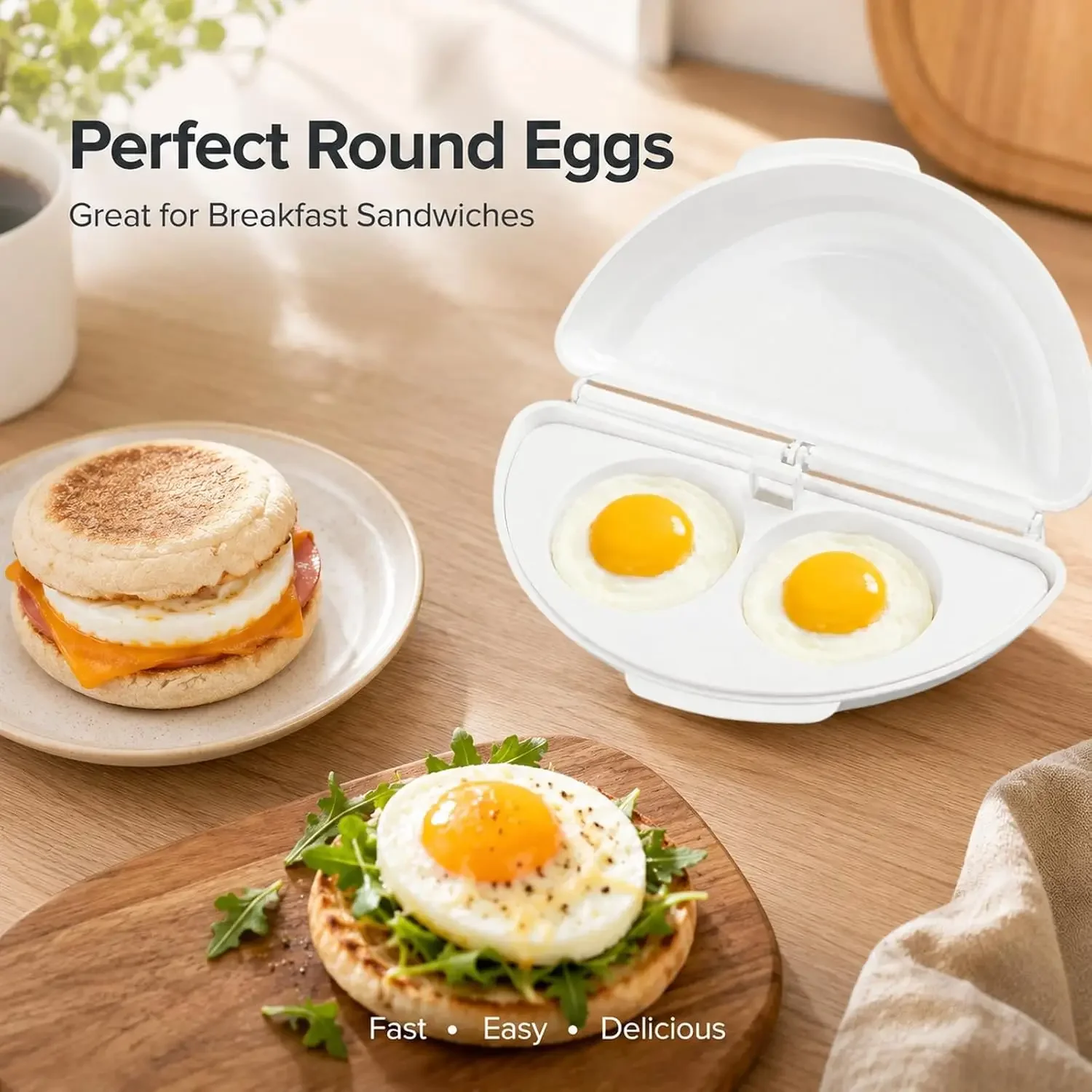 White Microwave Omelette Egg Maker Tray Non-toxic Eggs Steamer Box Egg Cooker Egg Poacher Kitchen Cooking Tools