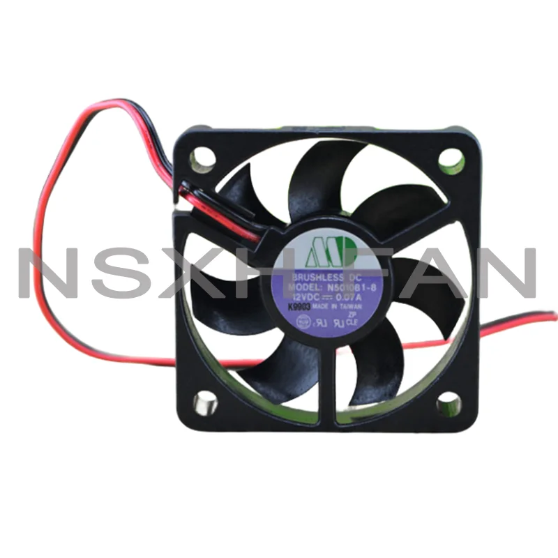 N5010B1-8-ventilador de refrigeración Original, 5CM, 5010, 12V, 0.07A, 2 cables, nuevo