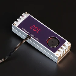 M.2 SSD Heatsink Turbo Cooling Fan Silent Thermal Conductor OLED Temperature Display Computer Cooling Equipment Accessories