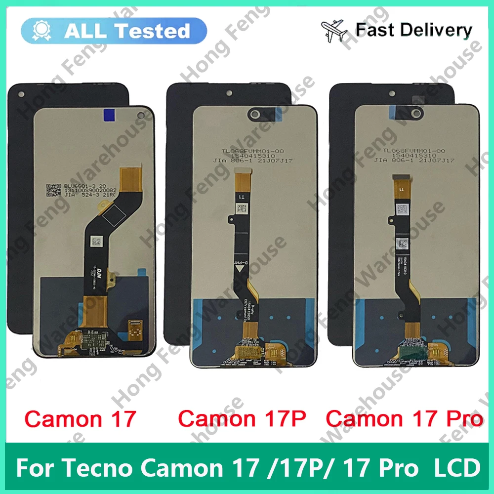 For Tecno Camon 17 Pro CG8 CG8h LCD Display Touch Screen Assembly Digitizer Replacement LCD Camon17 CG6j Camon 17P CG7 CG7n lcd