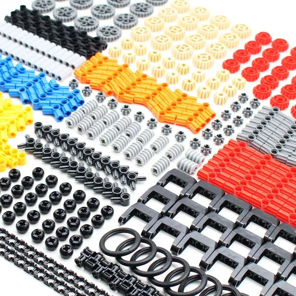 579PCS FAI DA TE MOC Bulk Parti Tecniche Spille Liftarm Mattoni Set Asse Connettore Gear Serbatoio Catena di Collegamento Piste 3711 57518 Blocchi di Costruzione