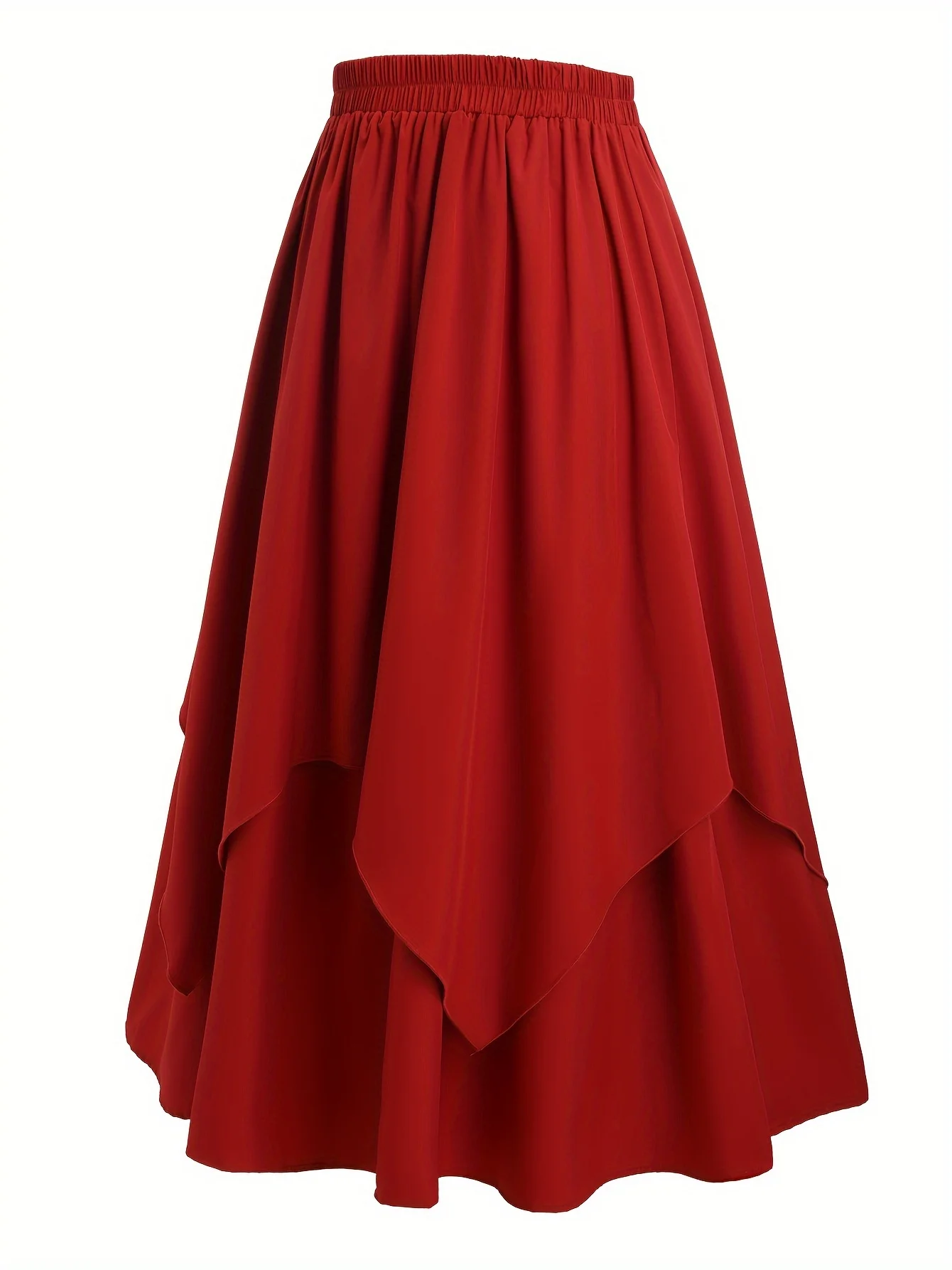 European and American fashion plus size women's high-waisted double-decker skirt with A-line skirt