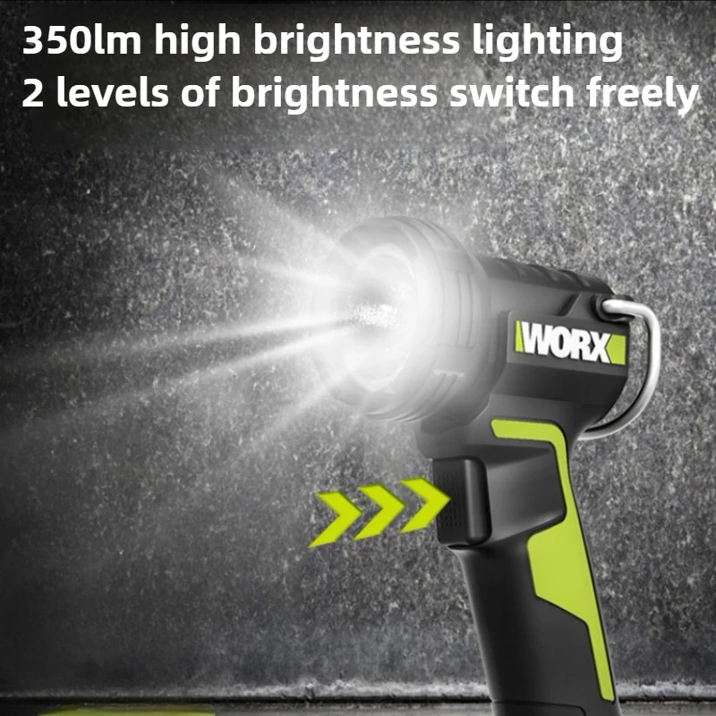 WORX WU027 20V Lithium Battery Multi-function Flashlight Outdoor Portable LED Work Light Repair Lamp Without Battery And Charger