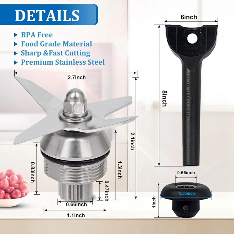 Blade Replacement Parts For Vitamix Compatible With For Vitamix 64Oz And 32Oz Container