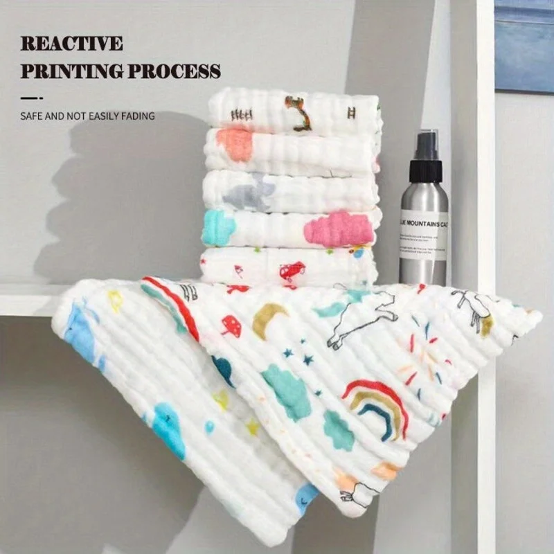 5pcs/lot 6 Layers Soft Baby Towels Baby Face Towel Handkerchief Bathing Feeding