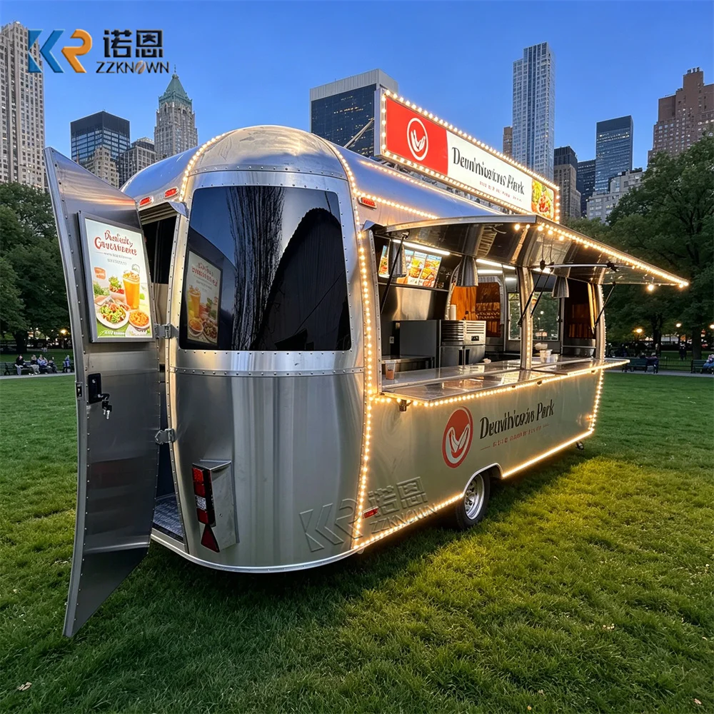 Customized Mobile Coffee Truck Street Hot Dog Snack Cart Food Trailer Compact Mobile BBQ Truck Fully Equipped