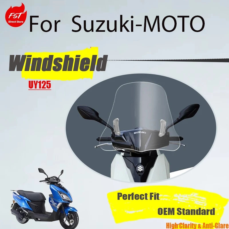 Suitable For Suzuki Uy125 Large Windshield Front Windshield Chest Heighening And Widening Goggles Winter Windproof Modification