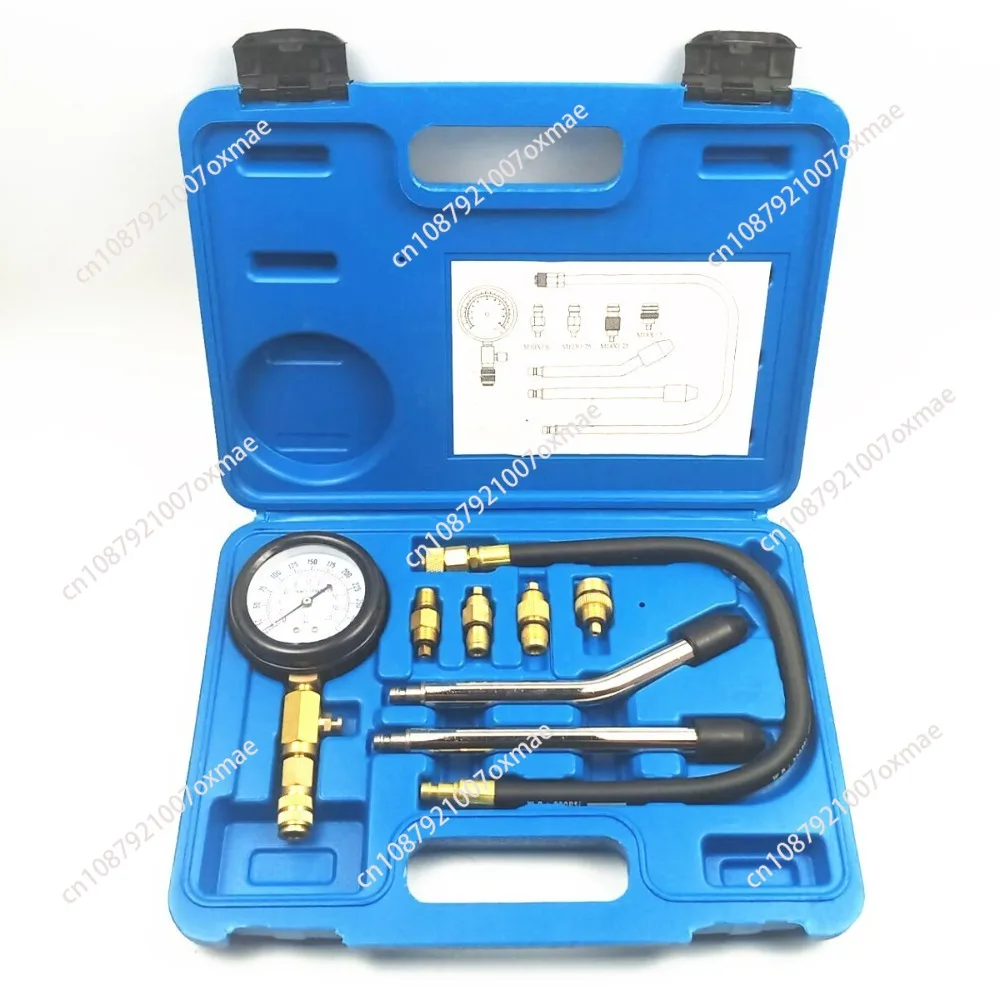 Professional AUTO TOOLS Petrol Gasoline Engine Cylinder Compression Gauge Tester Kit Cylinder Tester With M10 M12 M14 M16 M18