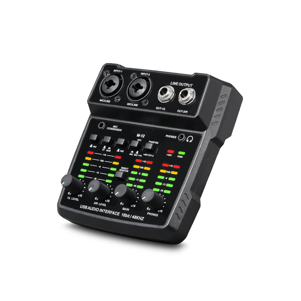 2025 Private Model M-12 Professional Real Sound Card Split-track Version Mini Audio Interface for Podcast/Music Instrument