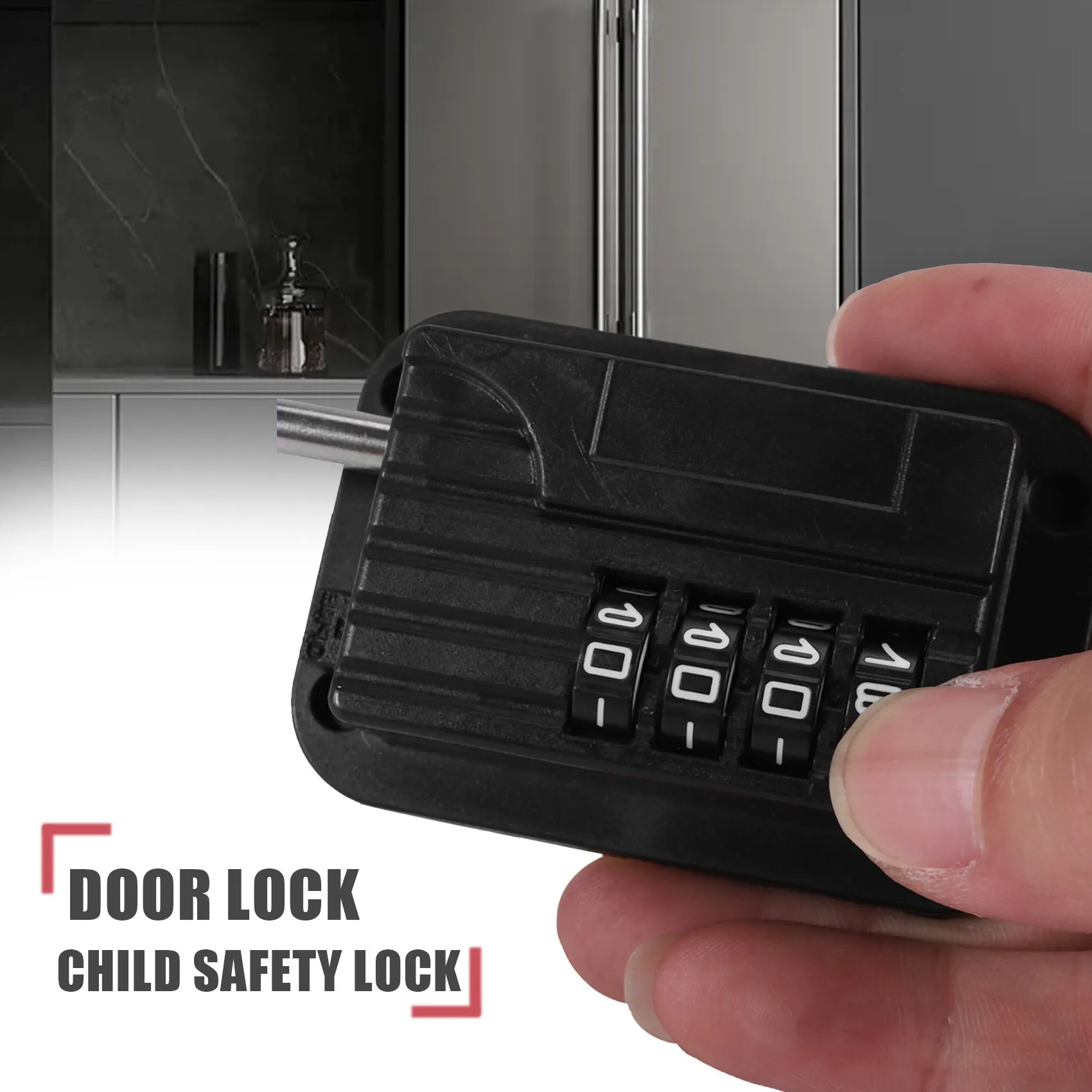 Upgraded Password Window Lock Child Safety Lock Baby Protection Children Fridge Lock Door Cabinet Limiter Locks-Black