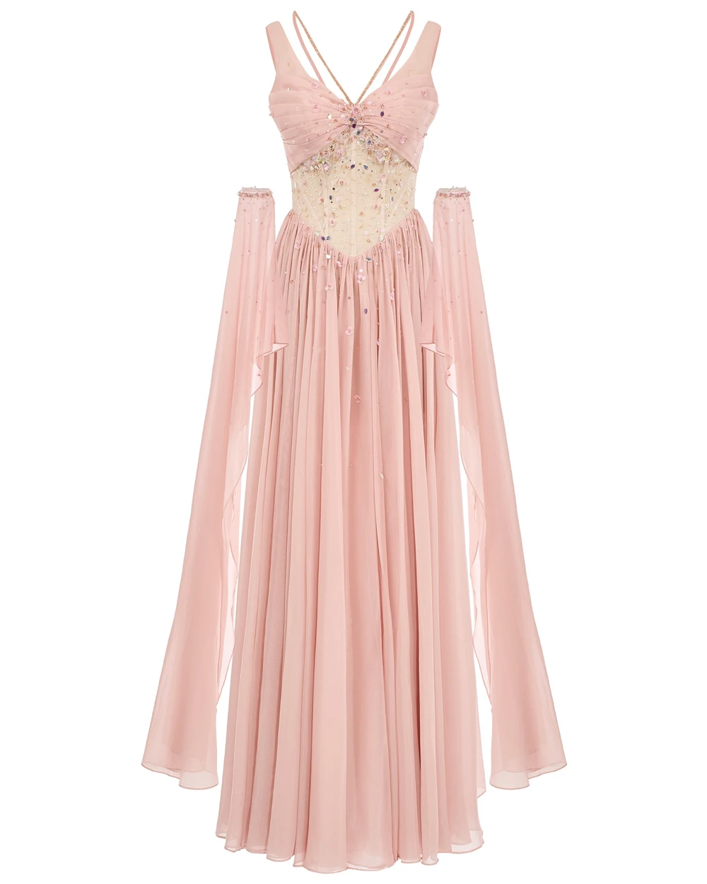 

Customized V-Neck Satin and Organza Cocktail Dress Straight Fashion Crystal and Flowers Prom Dress Floor Length Evening Dress