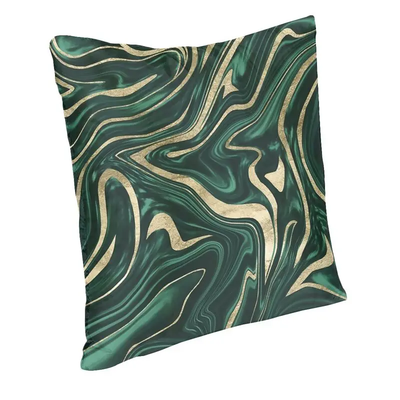 Fashion Emerald Green Black Gold Marble Throw Pillow Cover Home Decor Custom Square Cushion Cover 45x45 Pillowcover for Sofa