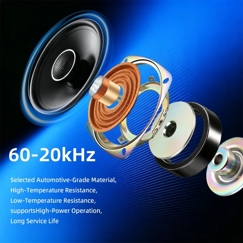 2pcs 6.5 Inch Hifi Mid Bass Car Coaxial Speaker 600W Multimedia Music Stereo Subwoofer Car Audio Home Theater System Upgrade