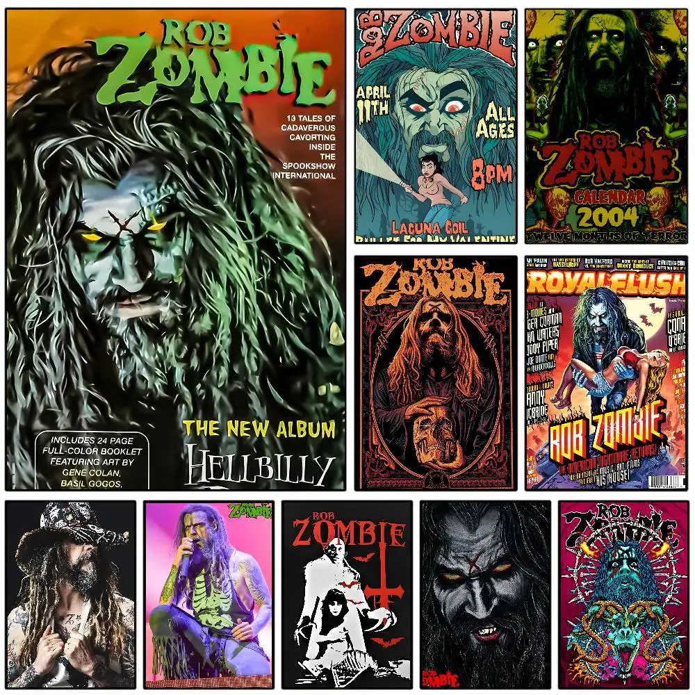 ملصق المغني R-Rob Zombie عالي الدقة جدار لاصق مقاوم للماء لغرفة المعيشة المنزلية وغرفة النوم والديكور الجمالي