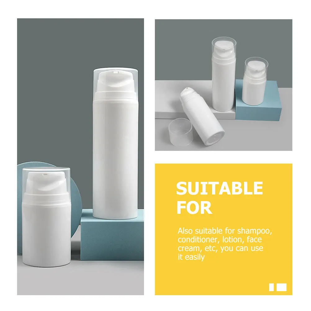 Bouteilles de Lotion à pompe à pression, conteneurs de Lotion sous vide portables, sous-bouteilles de voyage réutilisables, anti-fuite, polyvalentes, 2 pièces