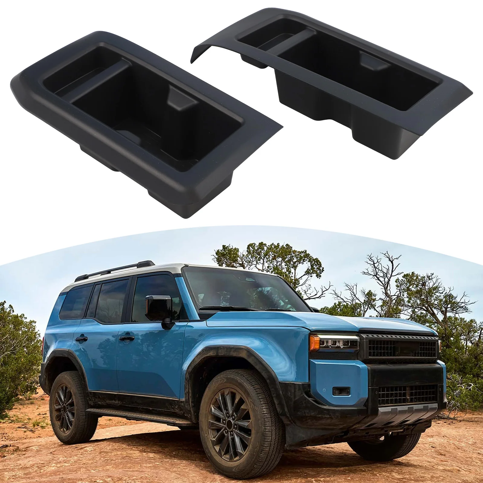 Automotive Interior Cup Holder For Land Cruiser 250 Black Car Third Row Market Fit 2024-2025 Non-Deformed Structure