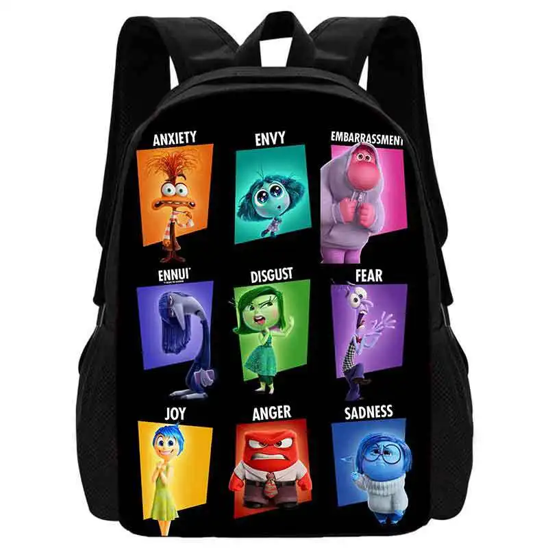 Disney-Inside Out 2 mochilas infantis, desenho animado de anime, bolsa de ombro, presentes de volta à escola, mochila grande