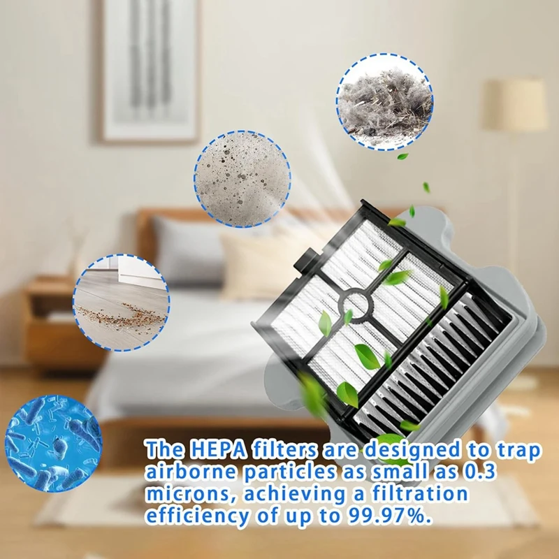 أسطوانة فرشاة JDZD وفلتر Hepa لقطع غيار المكنسة الكهربائية الرطبة والجافة Roborock Dyad Pro/Dyad Pro Combo