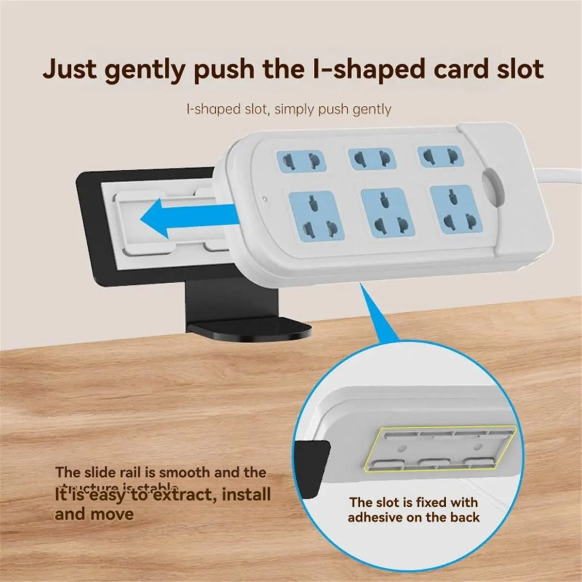 (A23G) Under Desk Power Strip Holder No-Drill Cable Management Tray for Outlet Fixing, Wire Organizing & Shelf Storage