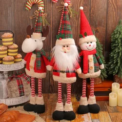 Multiple Christmas Standing Posture Telescopic Dolls Hotel Showcase Christmas Snowman Reindeer Dolls Decorative Ornaments