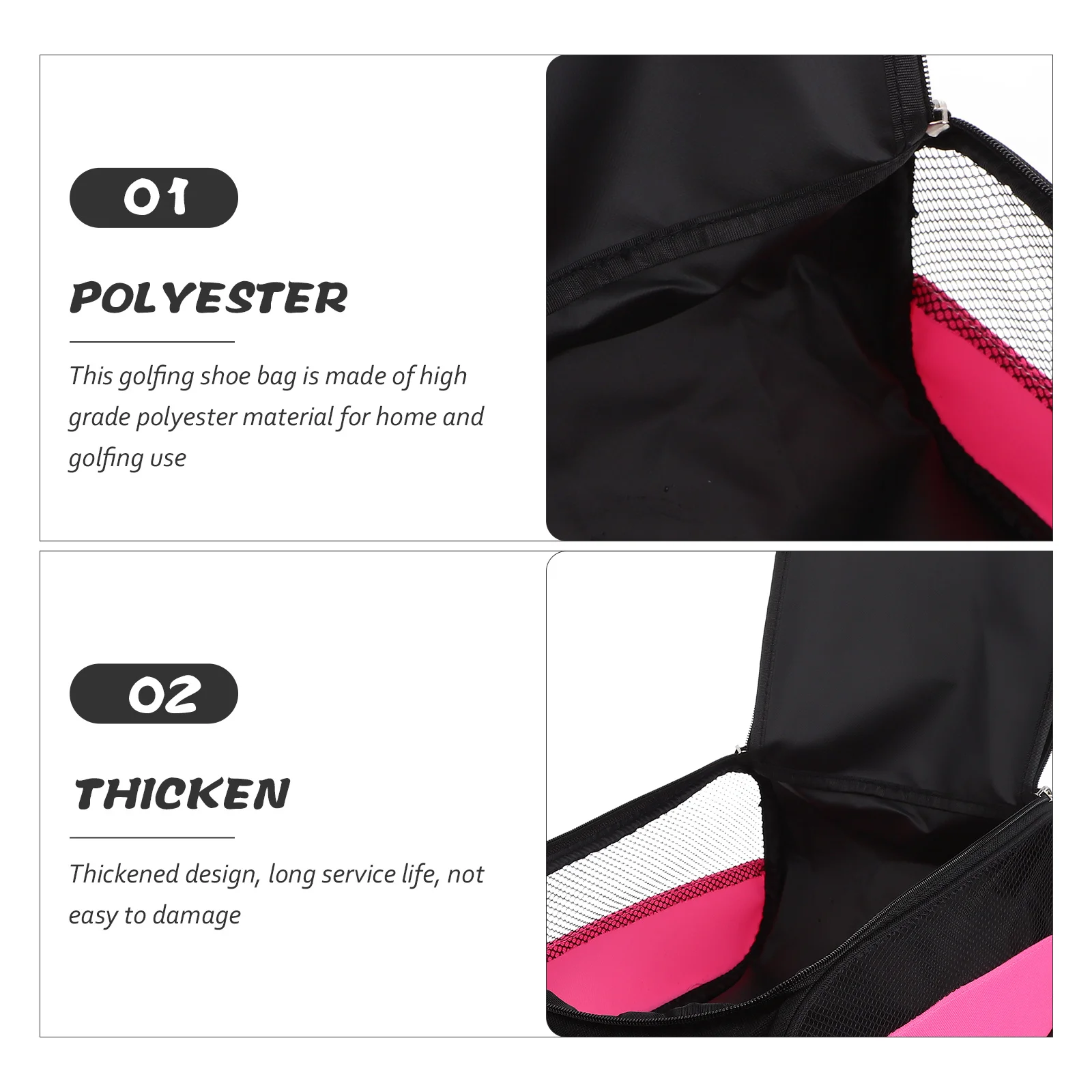 Zippered Golfing Shoes Bag Portable Sneaker Organizer Water-Resistant Reusable Multi-Purpose Design for Cycling Football Tennis