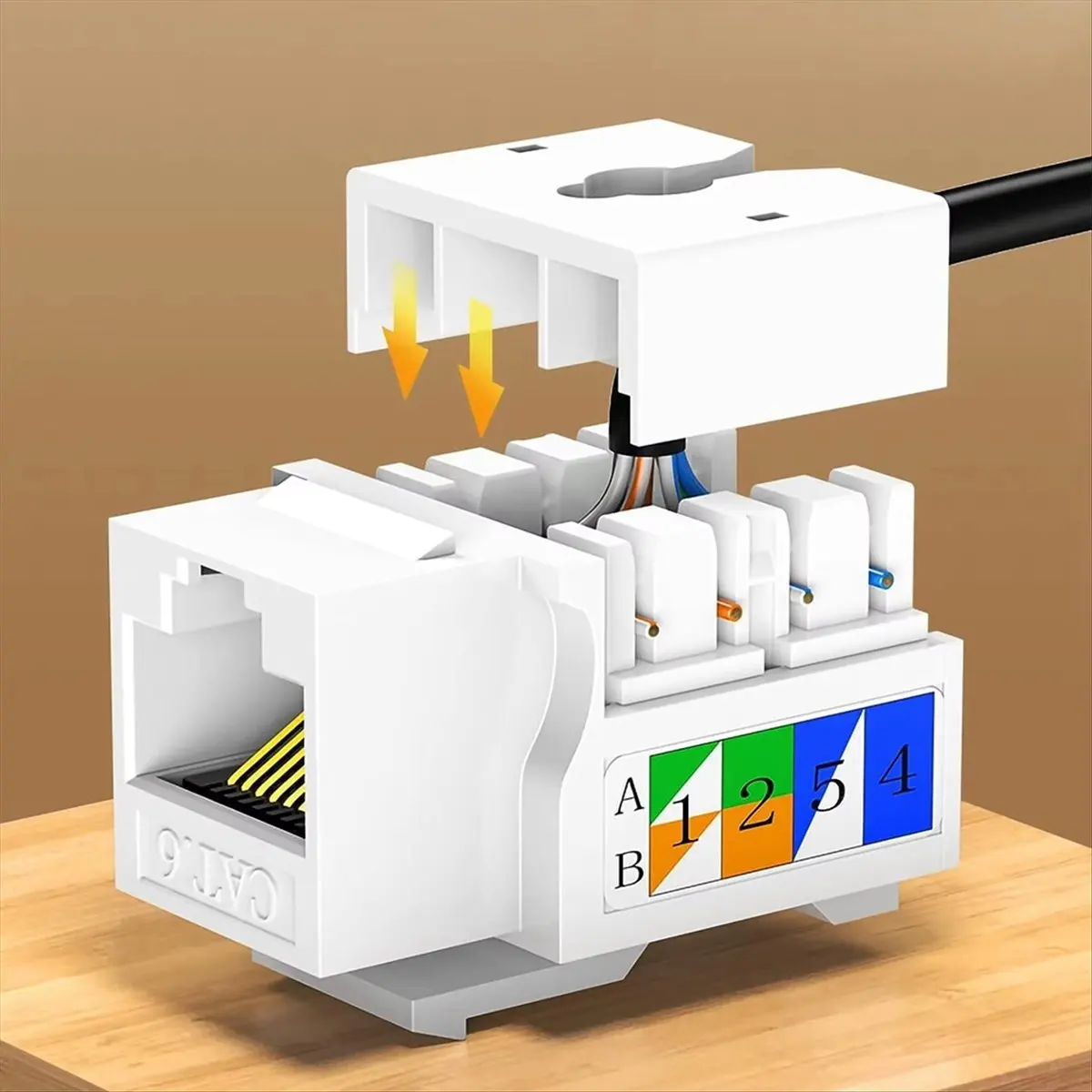 【~-novo-b11b】10-unidades-de-conector-cat6-conector-de-crimpagem-ethernet-adaptador-de-parede-acoplador-de-modulo-de-90-graus-compativel-com-cat5-5e-6