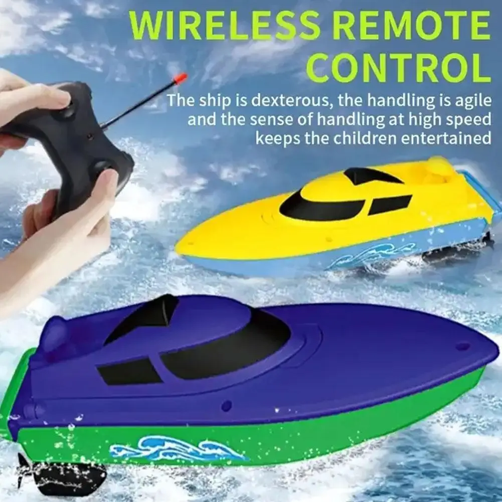 RC Speed Boat 2.4G Wireless Remote Control Long Endurance Forward Reverse Left Right Steering Kids Pool Lake Water Racing Toy