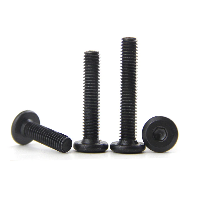 10 teile/los M3 M4 M5 M6 M8 Schwarz Carbon Stahl CM Große Flache Hex Innensechskant Allen Schraube Möbel Schraube stecker Joint Bolzen – Detail 4